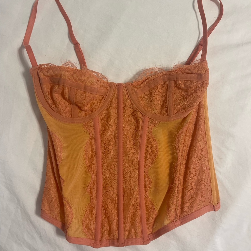 Urban outfitters modern love corset in rust